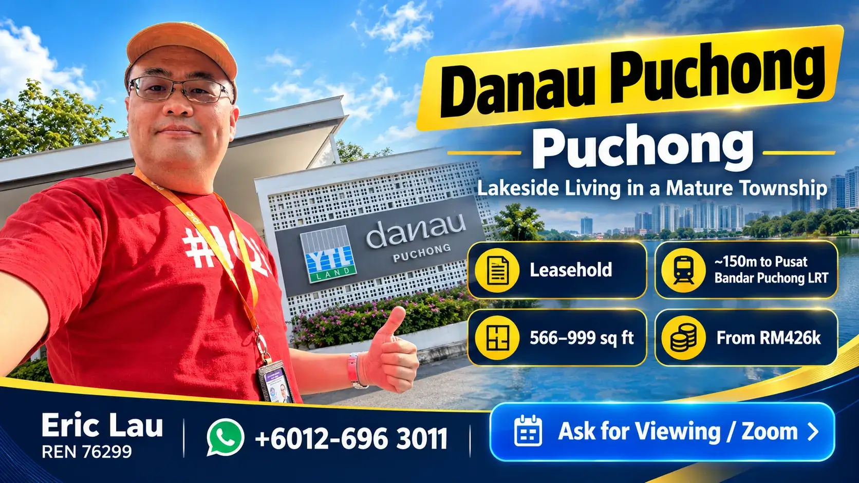 Danau Puchong by YTL – Lakeside Family Homes, Low Density, Comfortable Layout with 15 foot Wide Living Room from RM426K
