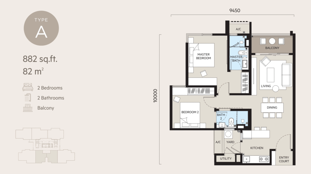 OAKA Residences @ Bukit Jalil - Type A floor plan