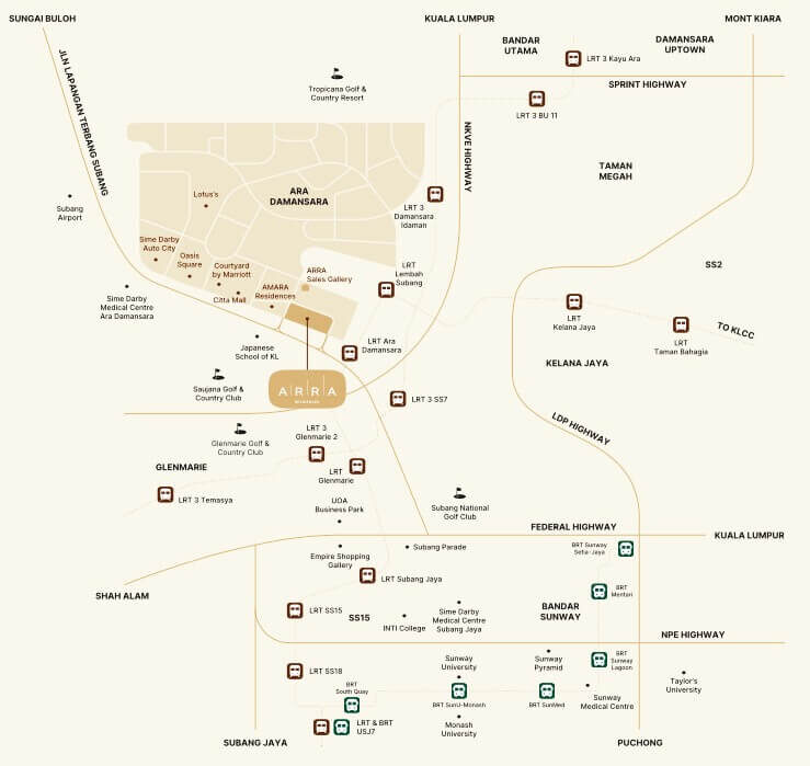 ARRA Residences @ Ara Damansara - Location Map