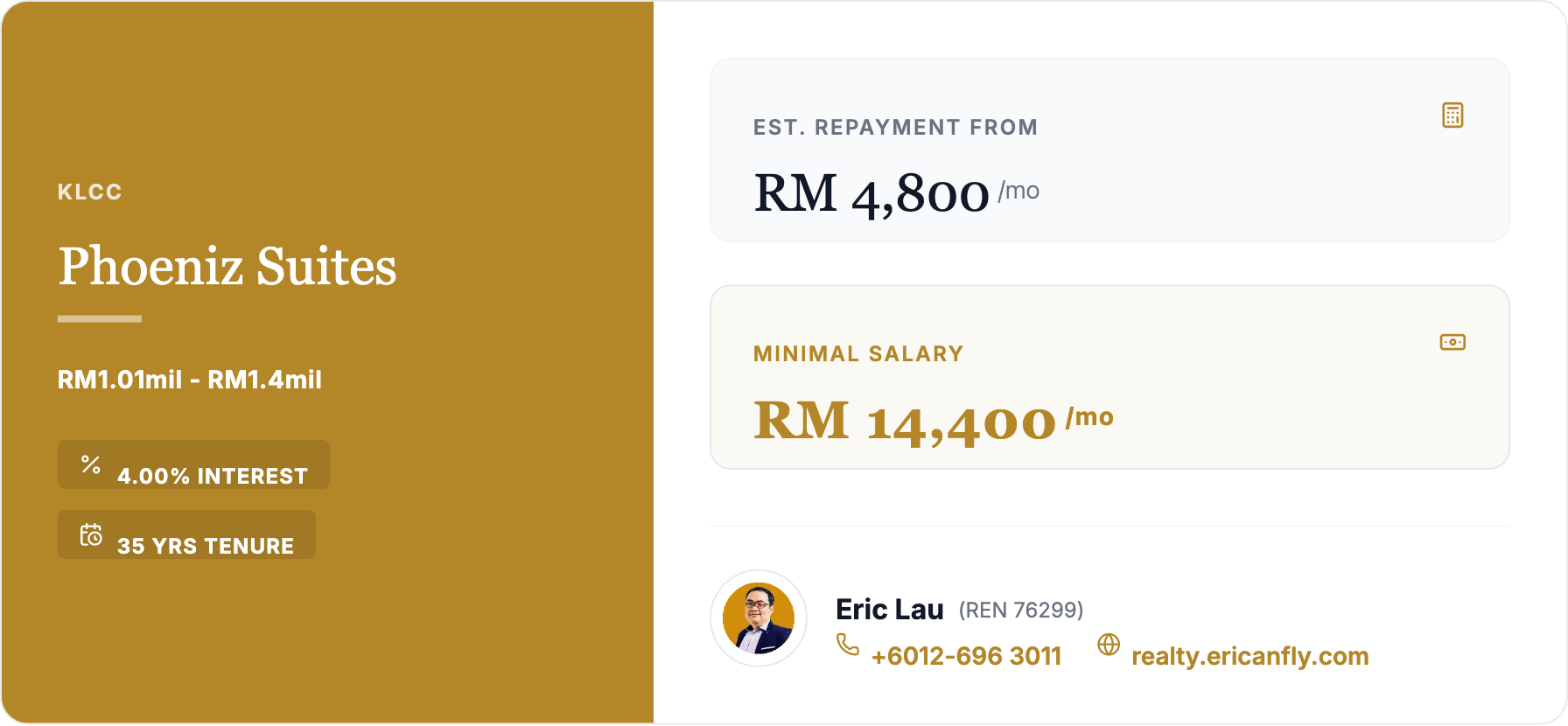Phoeniz_Suites - Estimate Monthly Repayment by Eric Lau REN76299 +6012-6963011
