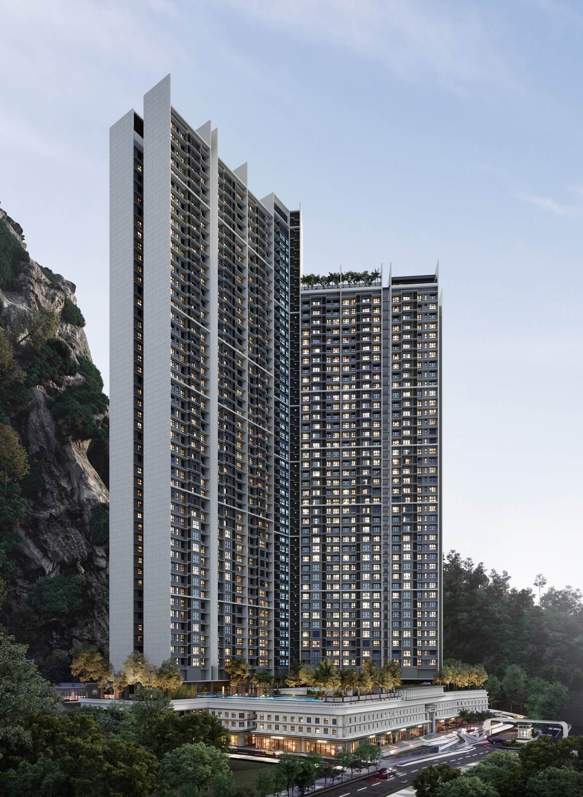 D'Clover Evening Facade