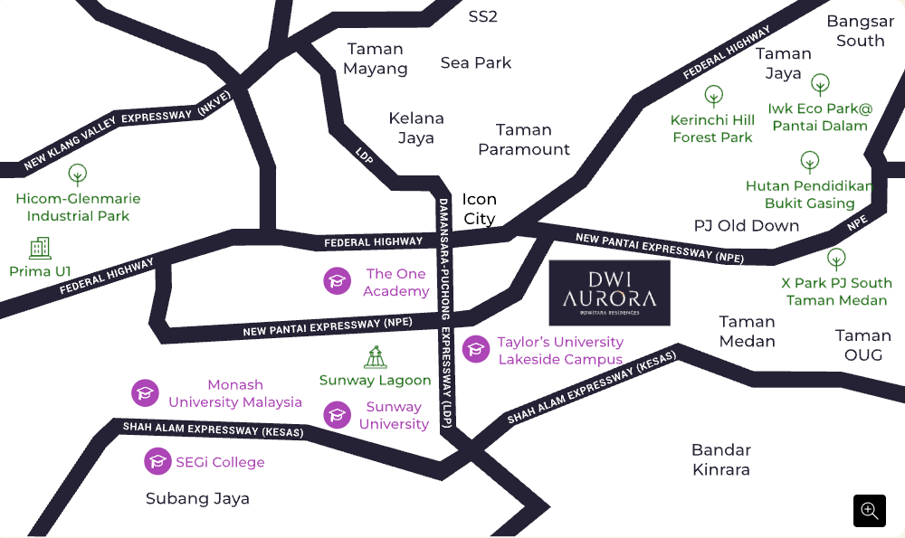 Dwi Aurora PJ South Location Map