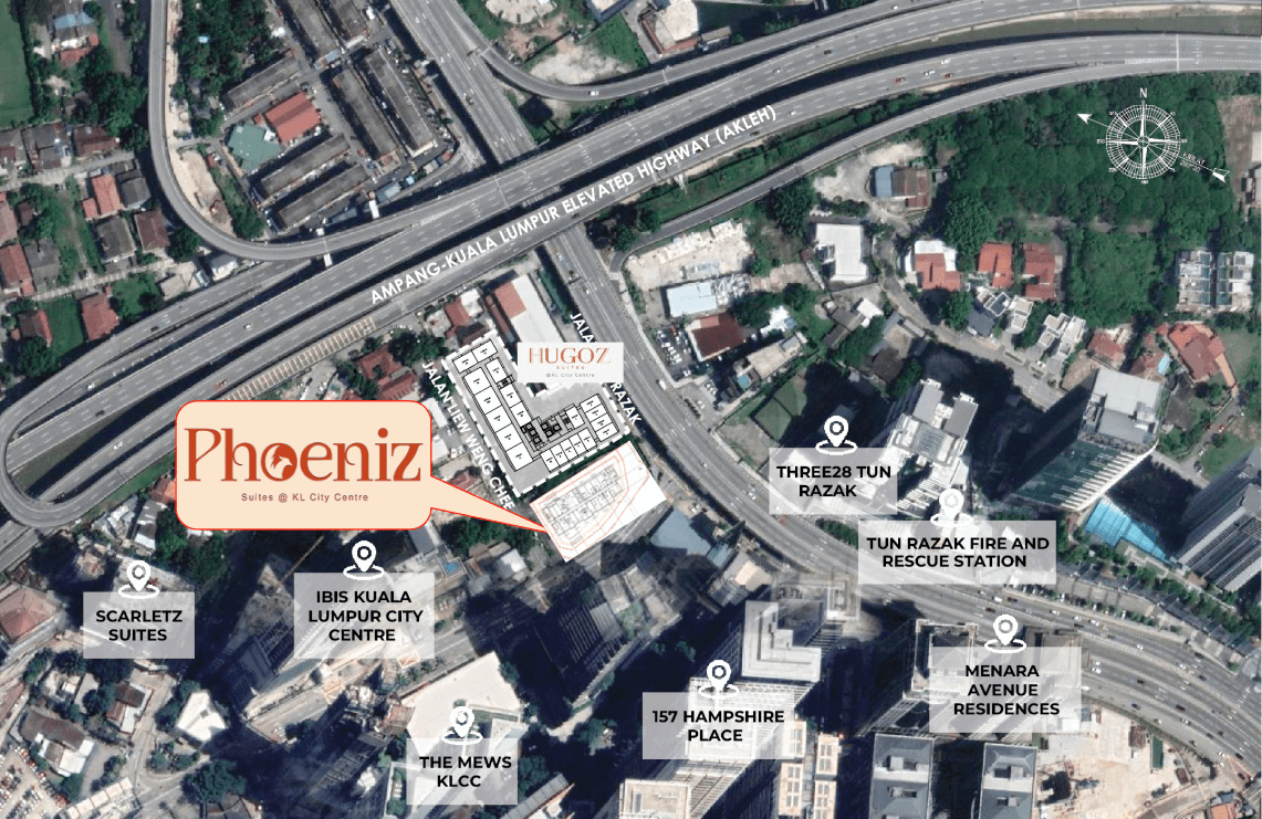 Phoeniz Suites KLCC Location Map View