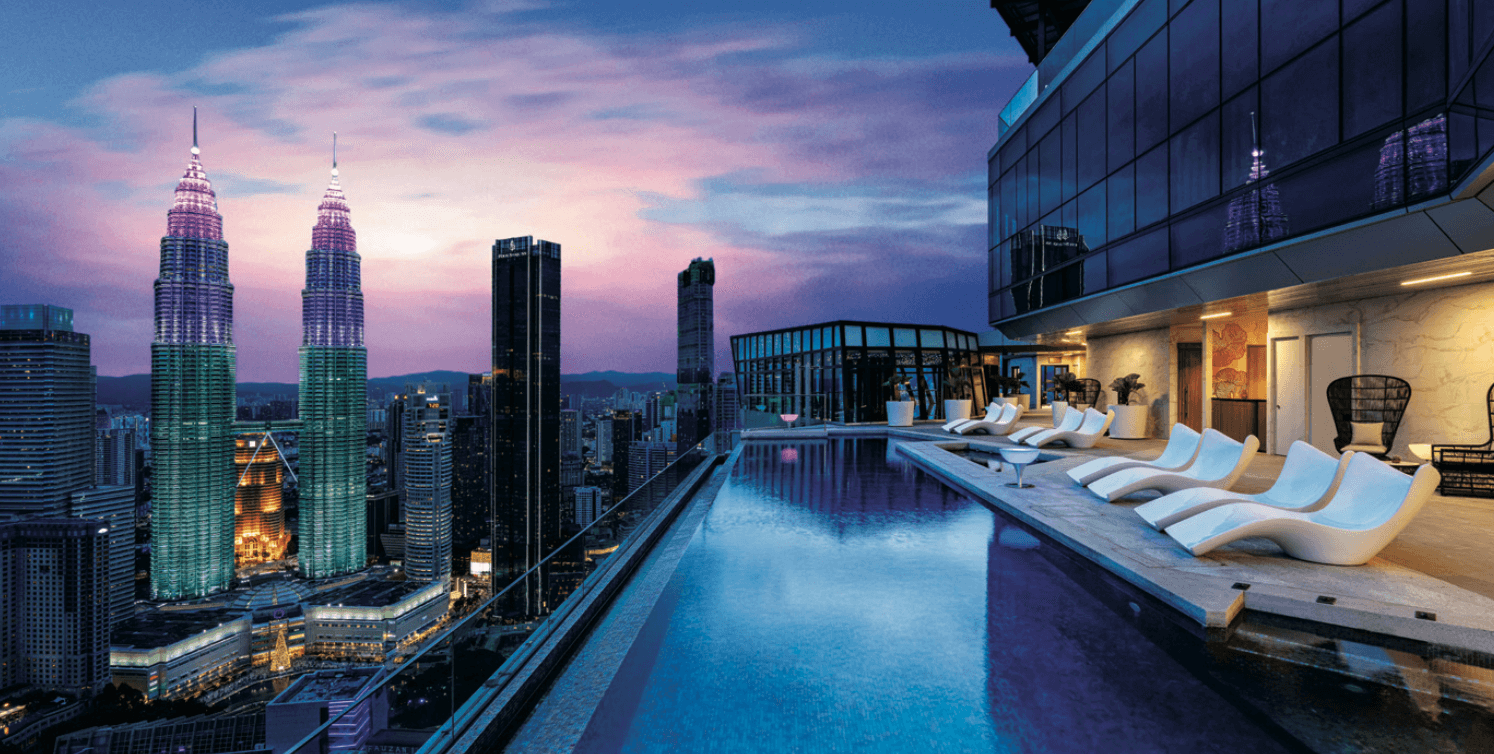 Luxurious Royal Lexis KLCC suite interior showcasing modern design and panoramic city views