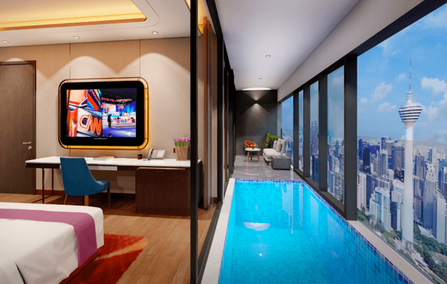 Luxurious living room interior of a Royal Lexis KLCC apartment