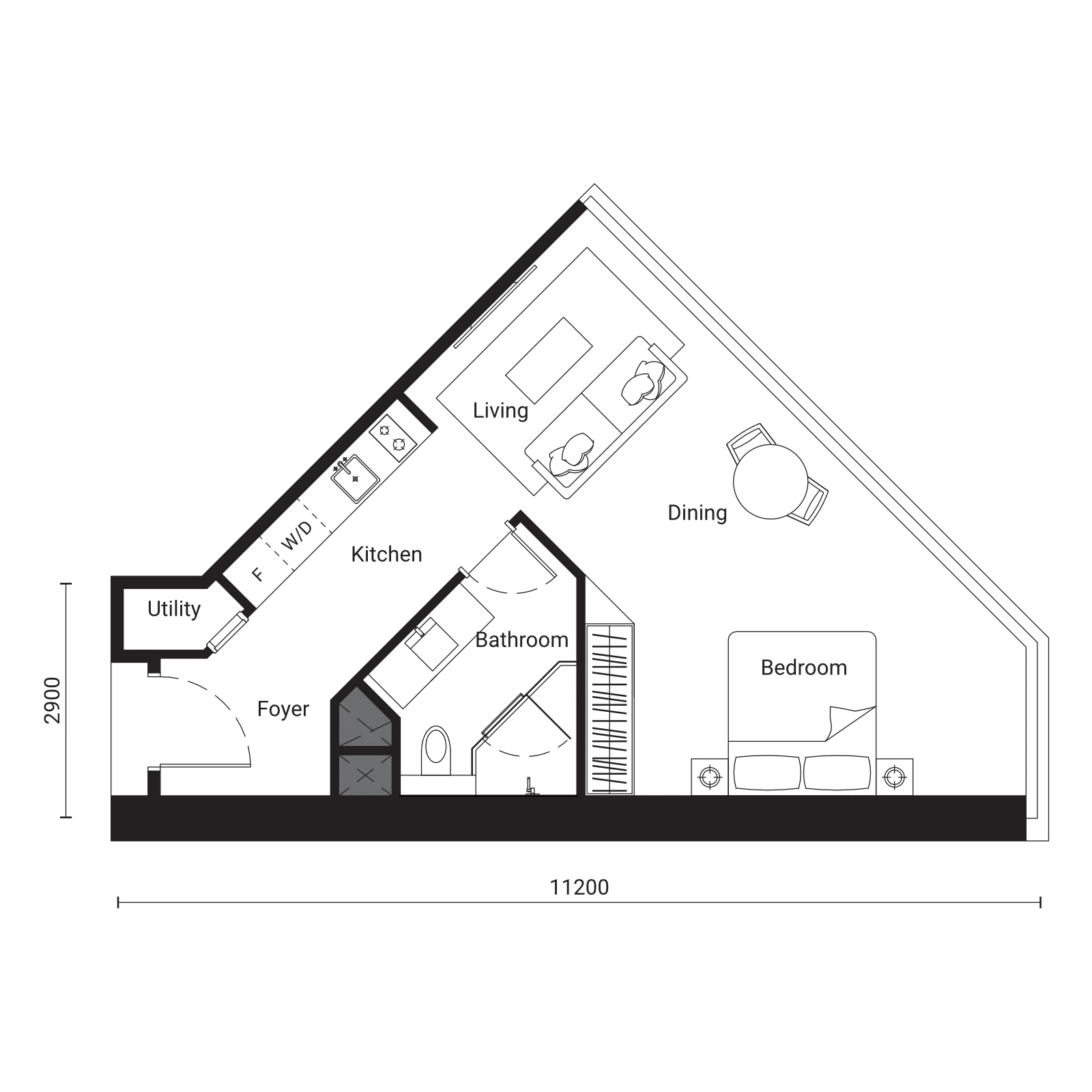 SO KL 品牌公寓 单身公寓 A1户型图