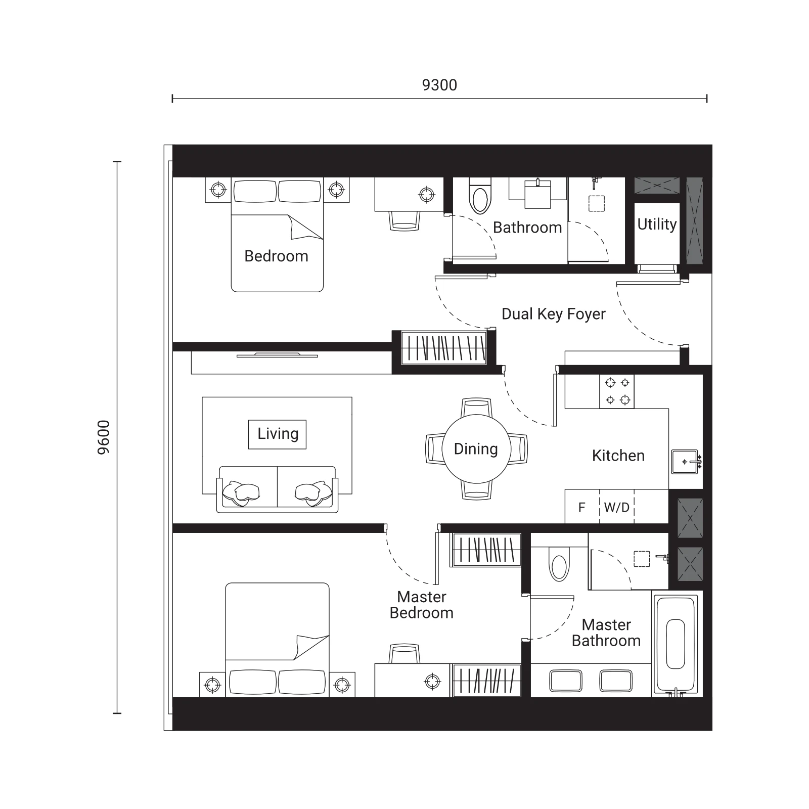 SO KL 品牌公寓 双钥匙 D3户型图