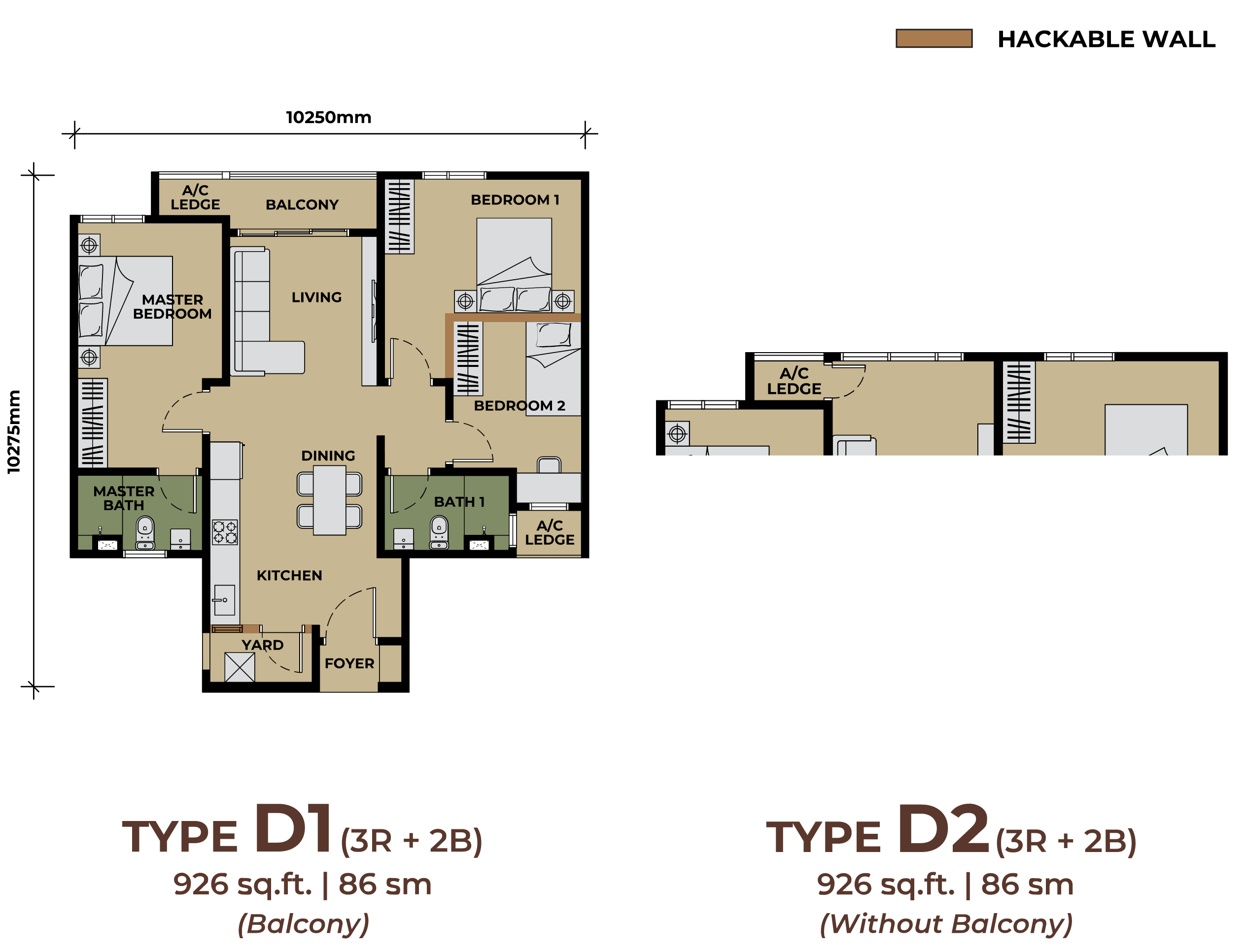Type D1 & D2 Layout