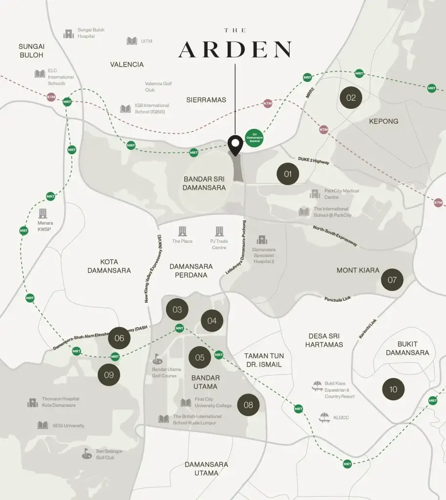 The Arden Location Map