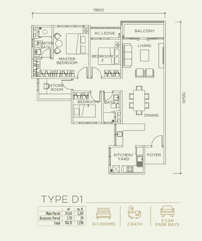 Type D1 Floor Plan