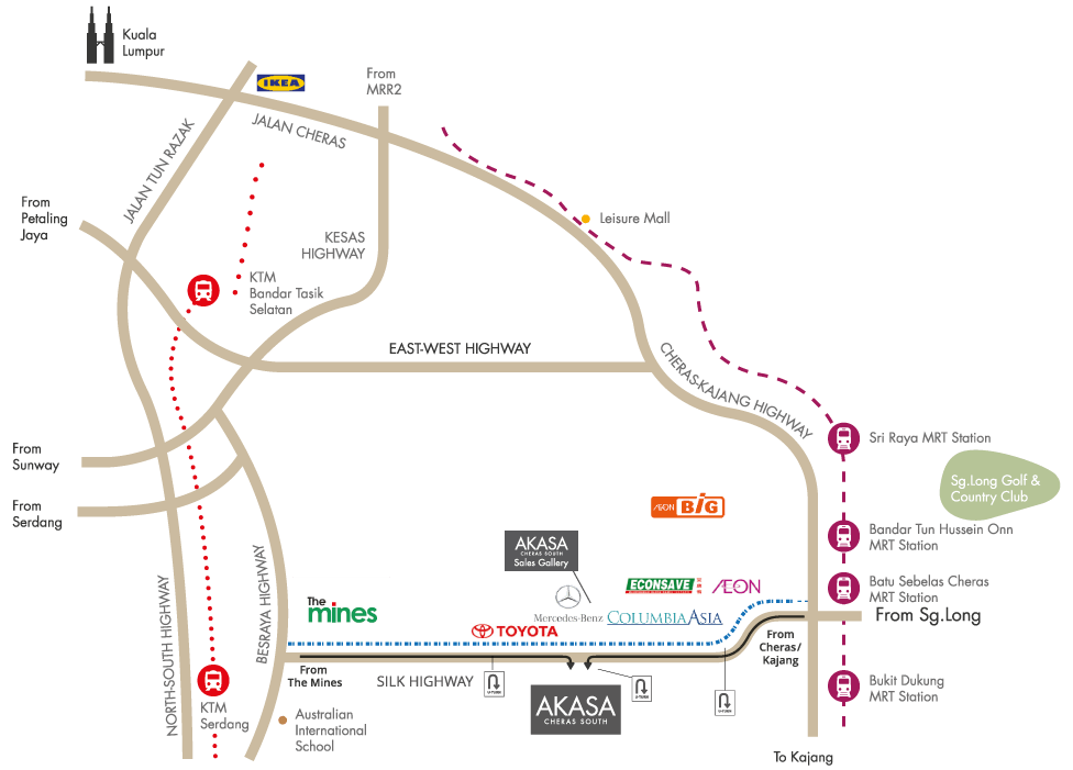 Akasa Cheras South Location Map