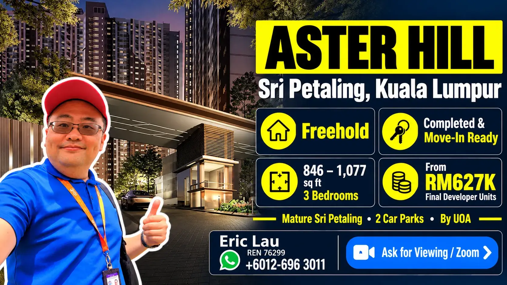 Aster Hill Sri Petaling | Completed Developer Units | FREEHOLD Ready Move in from RM500k for 3 Rooms (Terms Applied)