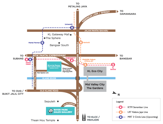 River Park @ Bangsar South - location map